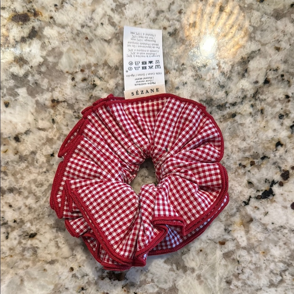 Sezane Gingham Large Scrunchie
